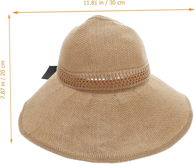 Foldable Bowknot Straw Sun Hat for Women Lightweight Wide Brim Beach Visor for Outdoor Activities Breathable Summer Sun Protection Accessory Portable Garden and Hiking Cap Khaki