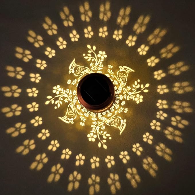 2Pack Cardinal Solar Lanterns Outdoor Waterproof Garden Decor Gifts for Women Mom Grandma Hanging Solar Lights Metal Christmas Gifts Decorative Lantern for Yard, Patio, Lawn, Pathway, Landscape