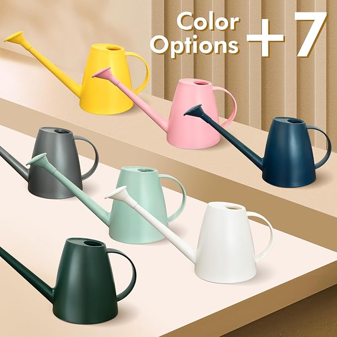 Watering Can for Indoor Outdoor Plants, Modern Small Watering Cans with Removable Nozzle, Long Spout Watering Can for Indoor Bonsai Plants Garden Flowers 1/2 Gallon 1.8L 60OZ (Gray)