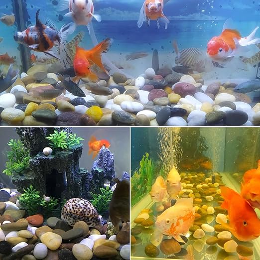 40LB Mixed Color River Rocks - 2-3 inch High Polished Decorative Pebbles, Polished Stones for Landscaping, Natural River Rocks for Outdoor Décor, Plants,Vase Filler,Fish Tank