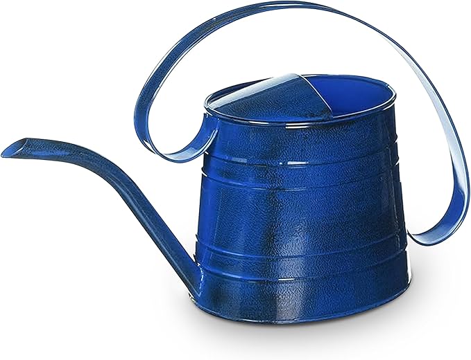 Headwind Danbury Vintage Watering Can – 1/2 Gallon Oceanside Blue Decorative Galvanized Large Metal Watering Can Planter for Outdoor & Indoor – Antique Style by Robert Allen