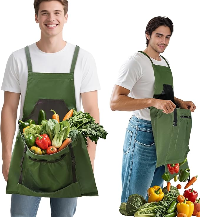 Gardening Apron,Canvas Garden Apron with Pockets for Women and Men,Harvest Apron,Gifts for Gardeners