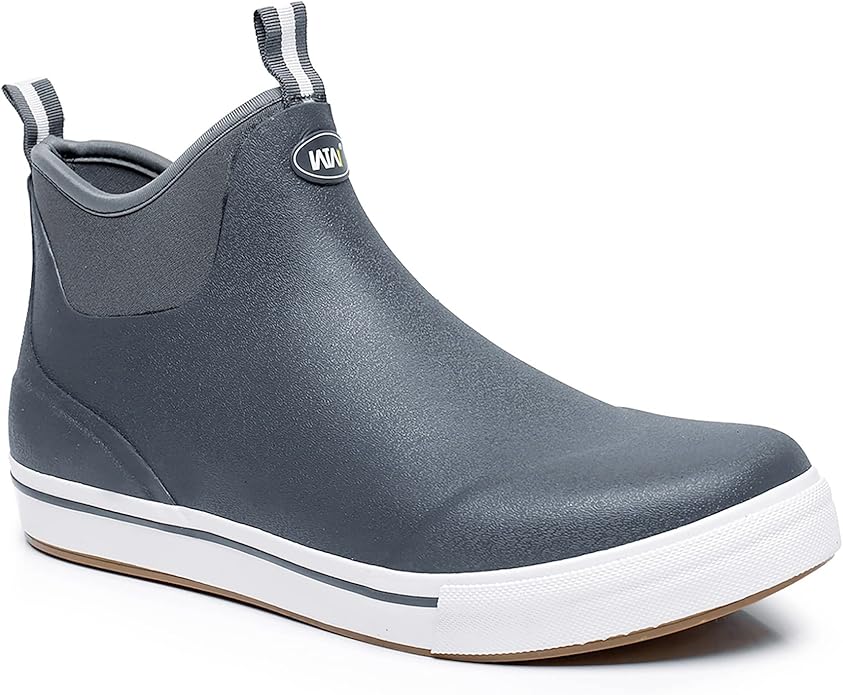 WTW Unisex Rain Boots for Men and Women Waterproof Rubber Fishing Deck Boots Neoprene Boots Slip on Ankle Garden Shoes