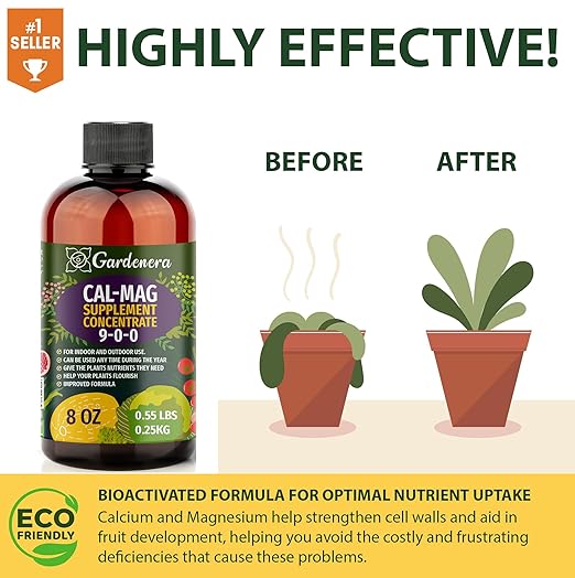 𝐁𝐄𝐒𝐓𝐒𝐄𝐋𝐋𝐄𝐑 Organic Cal-MAG Growing Fertilizer Concentrate: Calcium, Magnesium, Iron & Micronutrients Supplement for Plant Deficiencies (9-0-0 NPK) - [32 OZ / 1 Quart]