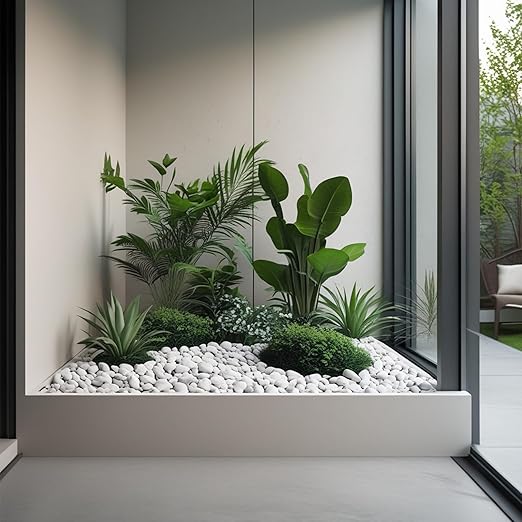 White Rocks for Plants, 2-3 Inch Pebbles for Indoor Plants, 10 lbs River Rocks Decorative Stones, Ideal for Fish Tank, Vases, Crafting, Home Decor and Garden Landscaping Rocks