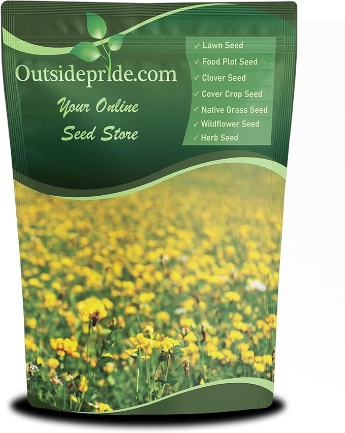 Outsidepride Perennial Birdsfoot Trefoil Seed - 5 lbs Nitrocoated, Inoculated, Winter Hardy, High Protein Forage Legume Seeds for Pasture, Hay, Silage Production & Livestock Grazing