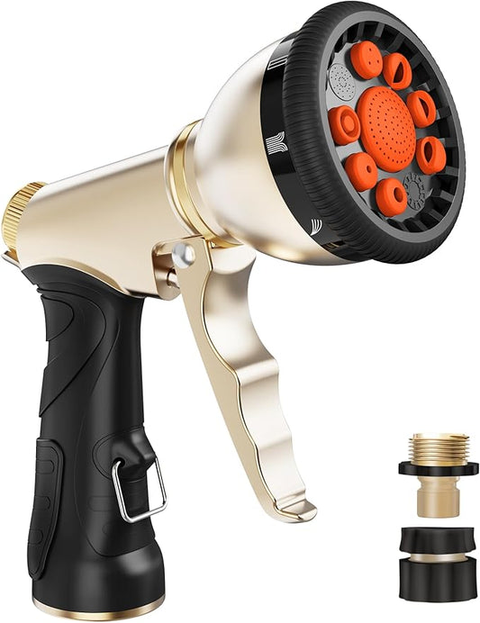 RAINPOINT Garden Hose Nozzle, Hose Sprayer Nozzle, Heavy Duty Metal Hand Sprayer, Watering Plants and Lawn,Orange