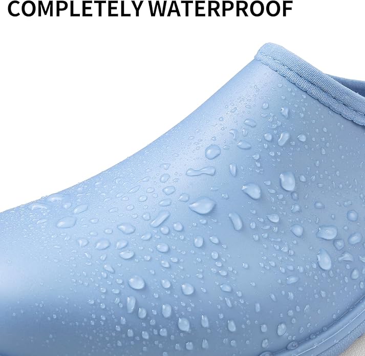 DKSUKO Waterproof Garden Shoe for Women Outdoor Slip-On Rain Boots Short Ankle Work Shoes and Garden Clogs with Comfort Insole