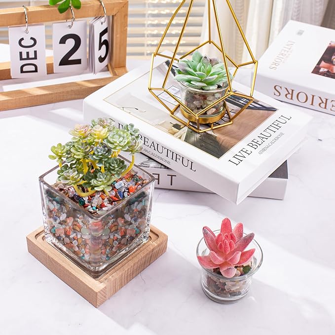 3 Lb Crystal Chips Bulk Tumbled Crushed Quartz Stones, 7 Chakra Crystal Quartz Rocks Healing Stones Pebbles for Vases Filler, Aquarium Gravel Rocks, Succulent Plants Decor