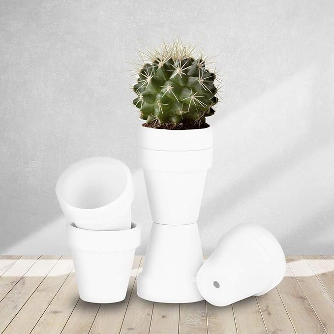 24pcs Small Mini Clay Pots, 2.5'' Terracotta Pot Clay Ceramic Pottery Planter, Cactus Flower Terra Cotta Pots, Succulents Nursery Pots, with Drainage Hole, for Indoor/Outdoor