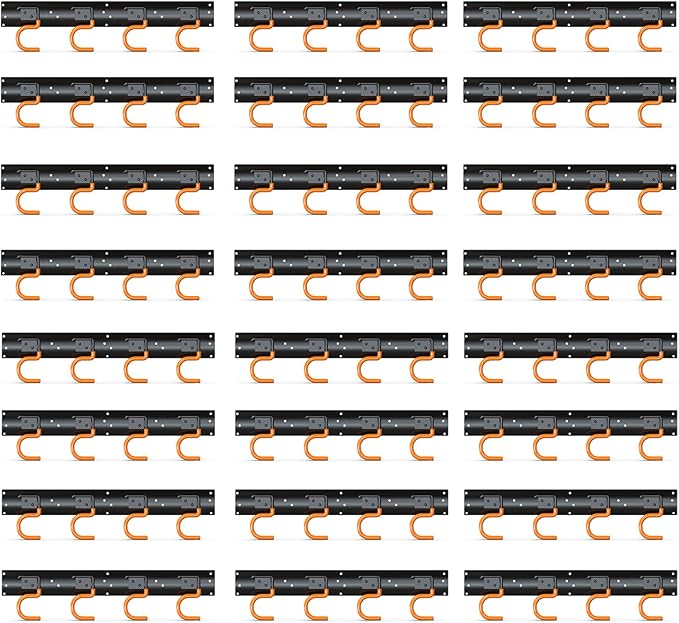 3-H 24×16" All Metal Garden Tool Organizer, Garage Tool Organizer, Broom Holder Wall Mount for Garage, Shed, Garden, Basement Hanging and Organizing Rake, Mop, Shovel, Hose