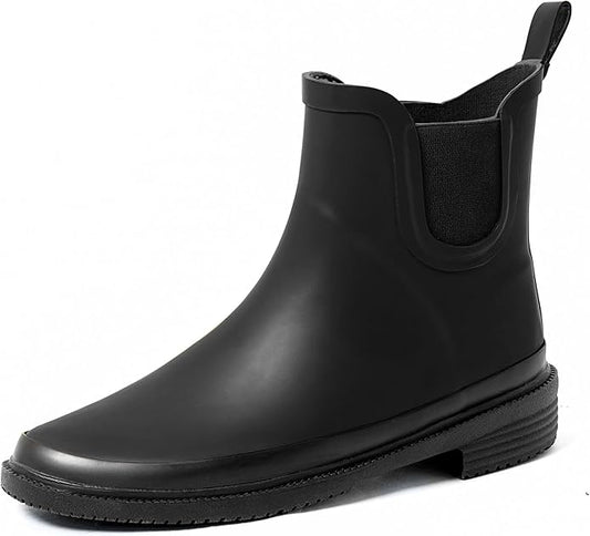 Women's Short Rain Boots Rubber Waterproof Comfortable Rainbooots Ankle Chelsea Boots Women Mud Garden Shoes for Outdoor Gardening,Farming