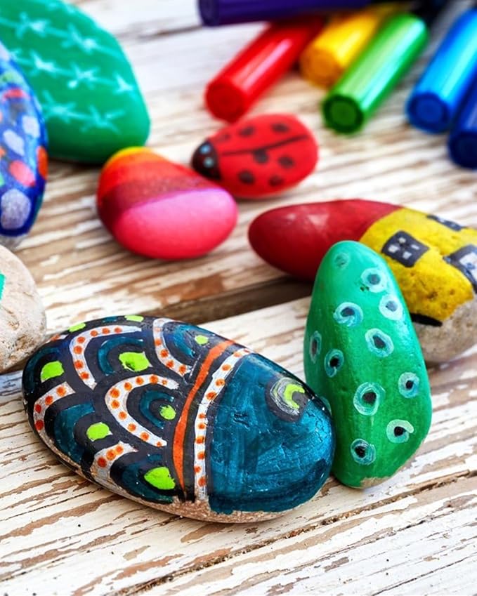 40 lbs River Rocks Pebbles 1-2 Inch Polished Decorative Stones Natural Pebbles for Plants,Aquarium Gravel,Vase Fillers,Zen Garden & Succulent Bowl - Smooth Indoor/Outdoor Landscaping Stones