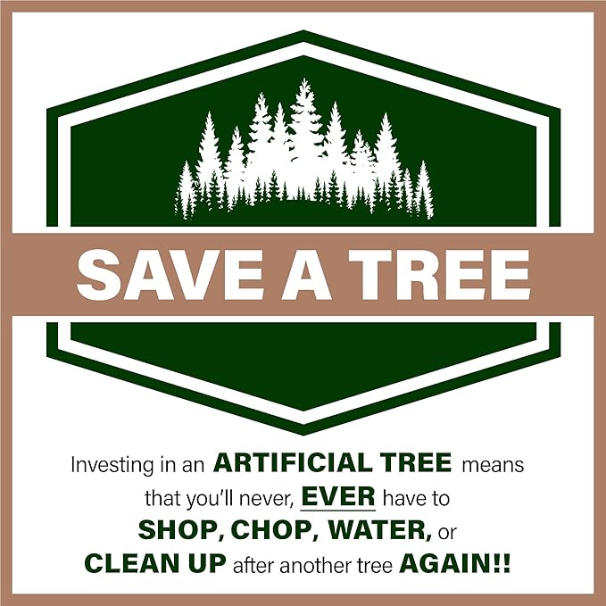 Fraser Hill Farm 9-Ft. Pine Valley Flocked Christmas Tree, Snowy Xmas Tree with DIY Potential with No Attached Lights, Artificial Christmas Tree with Metal Base, Easy to Set up