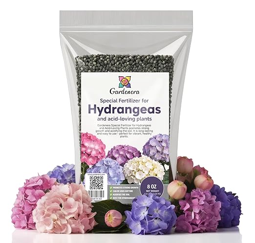 𝐁𝐄𝐒𝐓𝐒𝐄𝐋𝐋𝐄𝐑 Slow Release Hydrangea Fertilizer with Iron & Sulfur – Indoor & Outdoor Soil Acidifier for Miracle Growth [8 OZ]