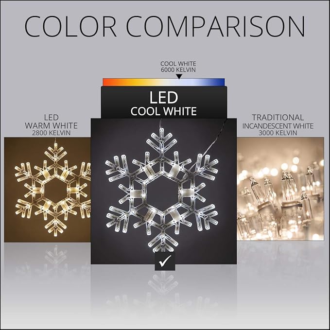 Kringle Traditions 20" Cool White Twinkle LED Snowflake – Folding Lighted Snowflake Decoration for Outdoor Christmas Displays, Large Holiday Yard Decor