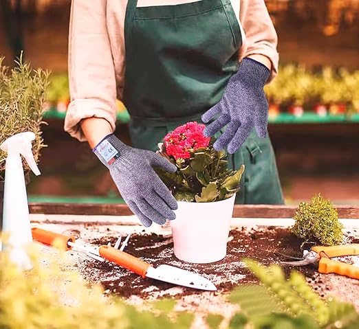 Cutting Gloves, 1 Pairs of Cut Resistant Gloves Food Grade, Cut Resistant Gloves for Kitchen, Oyster Shucking, Fish Fillet Processing, Carving Wood and Gardening(Small-Violet)