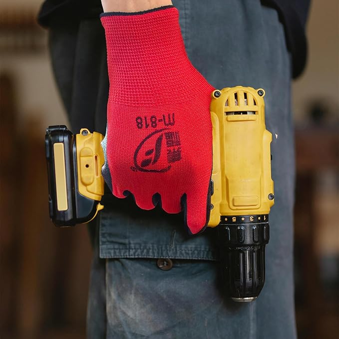 120 Pairs Gardening Work Gloves Bulk for Men Women, Breathable Nitrile Rubber Coated Garden Gloves Dipped Gripping Outdoor Working Gloves for Construction, Gardening, 9.1 Inch