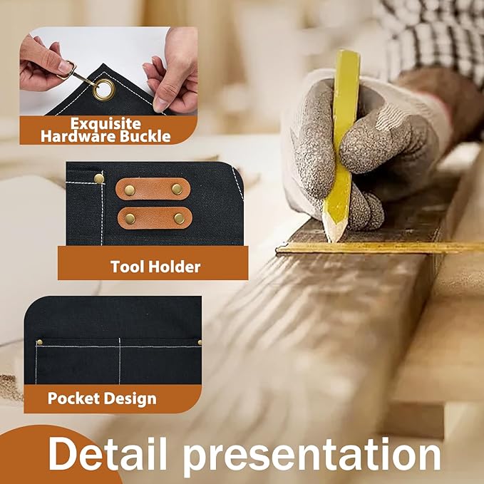 Woodworking Apron Heavy Wax Canvas Work Apron