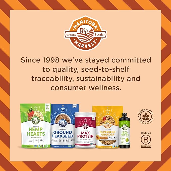 Manitoba Harvest Hemp Seeds, 10g Plant Based Protein & 12g Omega 3 & 6 per Serving, For smoothies, yogurt & salad, Non-GMO, Vegan, Keto, Paleo, Gluten Free, 2.1oz (Pack of 12)