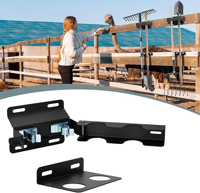 TOPOWN 2-Hole Heavy Duty Shovel Holder for Truck Bed with Double Fixation, Adjustable Landscape Tool Rack Truck Bed Mount for Shovels, Tool Holder for Rakes, Garden Tools, Farm Tools (Bed & Box Mount)