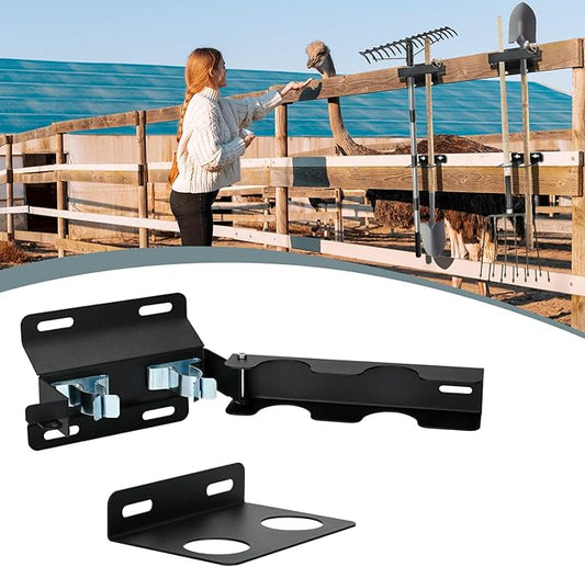 TOPOWN 2-Hole Heavy Duty Shovel Holder for Truck Bed with Double Fixation, Adjustable Landscape Tool Rack Truck Bed Mount for Shovels, Tool Holder for Rakes, Garden Tools, Farm Tools (Bed & Box Mount)