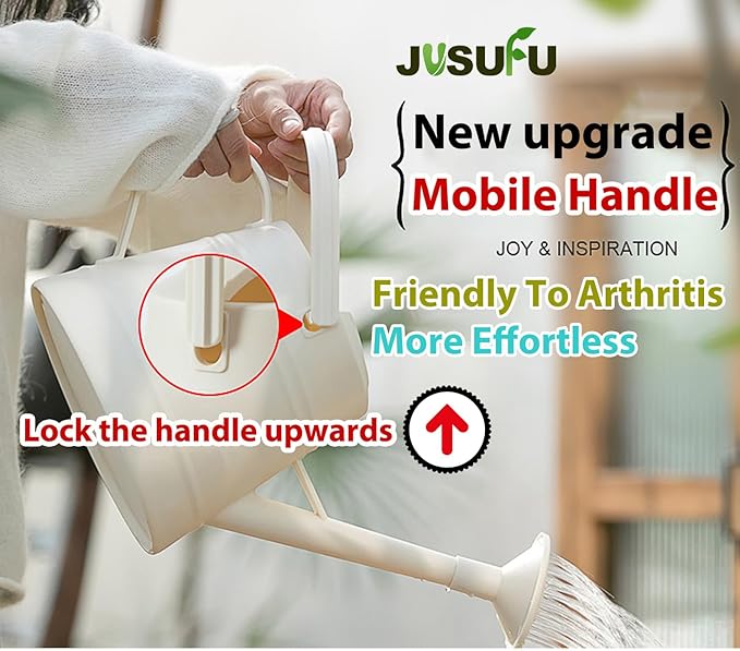 1 Gallon Watering Can for Plants, Watering Cans for Indoor&Outdoor Gardening, Water Can with Ergonomic Movable Handle (Yellow)