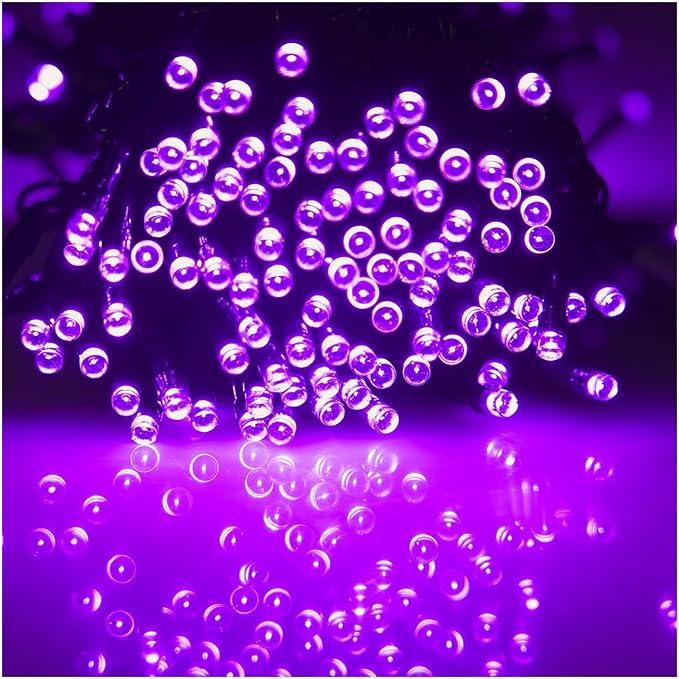 WATERGLIDE 1000 LED Halloween String Lights, 328 FT Green Wire LED Decorative Fairy Lights with Remote & 8 Modes, Waterproof for Indoor Outdoor Xmas Holiday Party Garden Wedding Home Decor, Purple