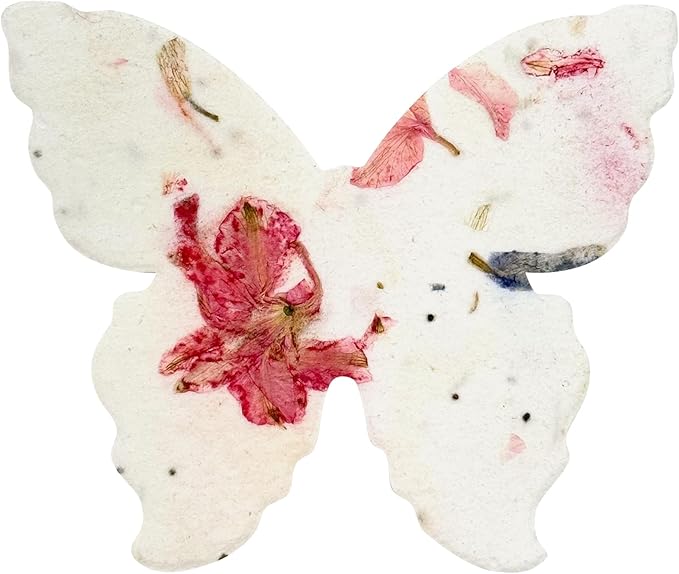 Butterfly Seed Paper – 50pcs Large Pink Plantable Wildflower, Writable & Plantable Gift for Moms, Plant Lover, & Teachers, Ideal for Weddings, Baby Shower, Memorial, & Celebrations