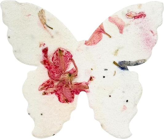 Butterfly Seed Paper – 50pcs Large Pink Plantable Wildflower, Writable & Plantable Gift for Moms, Plant Lover, & Teachers, Ideal for Weddings, Baby Shower, Memorial, & Celebrations