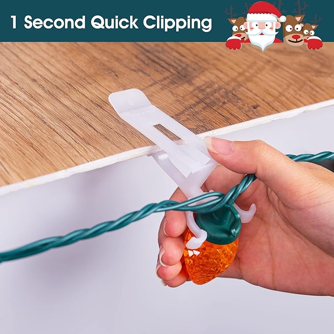 C9 LED Christmas Lights Outdoor, 68 Ft 100 LED String With All in One Clips, Commercial Grade Extendable Waterproof for House Outside Roofline Xmas Decor, Multicolor