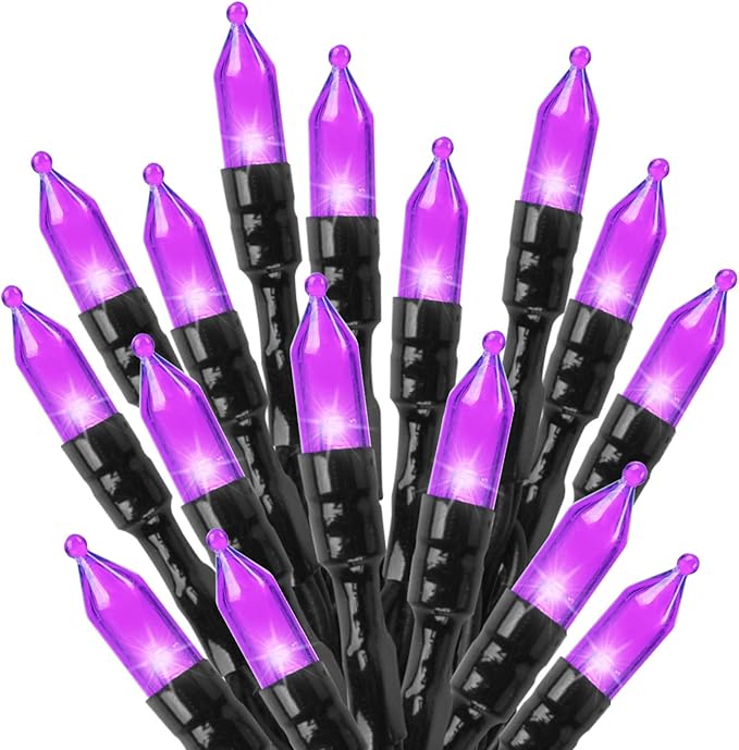 Minetom Halloween String Lights Outdoor, 98 Feet 300 Led Christmas Lights with 8 Lighting Modes for Halloween Party Christmas Xmas Tree Lights Decor(Purple)