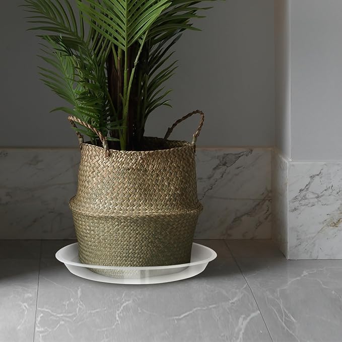 4 Pack Clear Plant Saucer 4 6 8 10 12 14 16 18 20 22 Inch Plant Trays for Pots, Plastic Extra Large Planter Saucers for Outdoors Indoors, Drip Catcher Water Tray for Plants (10 Inch)