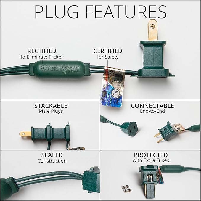 Wintergreen Lighting 25 C9 Multicolor LED Christmas Lights, 17 Ft – Outdoor C9 Christmas Lights for Holiday, Party, and Yard Decor