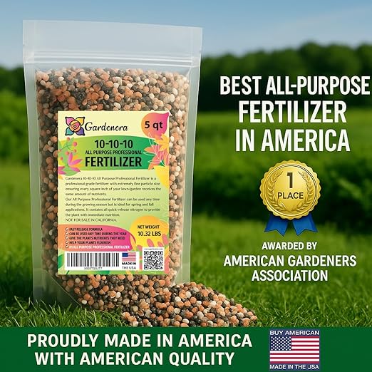 𝐁𝐄𝐒𝐓𝐒𝐄𝐋𝐋𝐄𝐑 10-10-10 Plant Fertilizer Slow Release | 10 10 10 All Purpose Fertilizer for Fruit Trees, Evergreens, Vegetables, Arborvitae, Fig Trees, Shrubs, Pines, Oaks, Flowers [1 Quart]