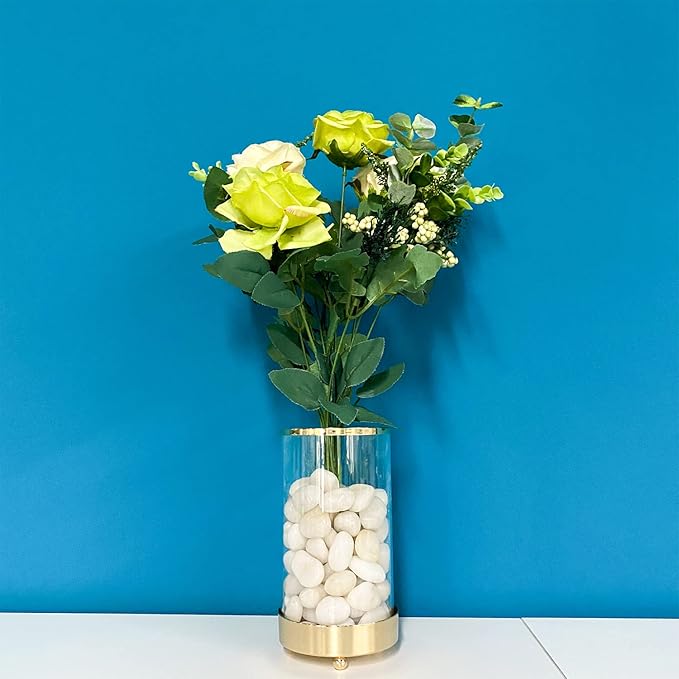 2 lbs Small White Pebbles for Plants, 0.8-1.2 inch Decorative River Rocks for Plants, Aquariums, Landscaping. White Stones for Planter Vase and Outdoor Garden Rocks