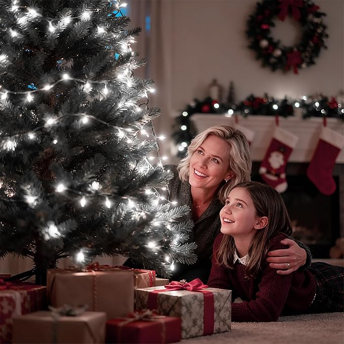 Christmas Lights 66ft 200 LED Battery Operated String Lights with Timer Memory Function or Battery Powered Waterproof Fairy Light for Indoor Outdoor Decoration