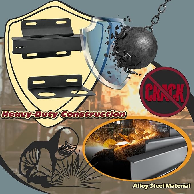 TOPOWN 2-Hole Heavy Duty Shovel Holder for Truck Bed with Double Fixation, Adjustable Landscape Tool Rack Truck Bed Mount for Shovels, Tool Holder for Rakes, Garden Tools, Farm Tools (Bed & Box Mount)