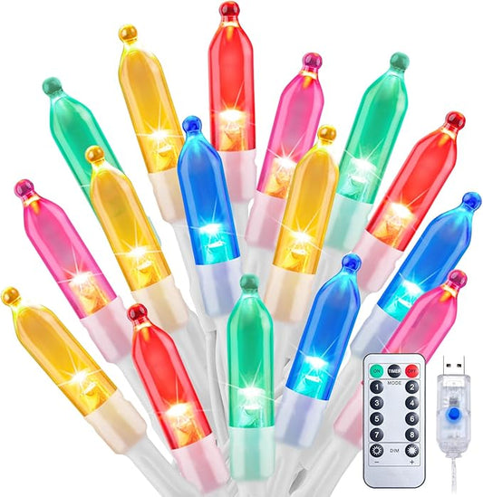 String Lights USB Operated, 39 FT 100 LED Mini Light with Remote and Timer, 8 Modes Twinkle Lights Waterproof for Xmas Outdoor Indoor Holiday Party Garden Decor, Pink & Multicolor