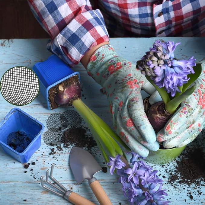 vensovo 100 Pcs Bonsai Pot Bottom Grid Mat Mesh Pad - 2 Inch Plant Pot Screen Gasket with Hot Melt Edge, Rounds Drainage Hole Keep Soil from Flowing Away