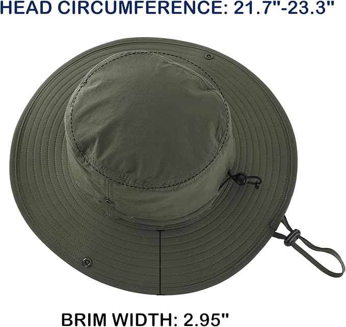 Connectyle Sun Hat for Men Women Outdoor UV Protection Safari Hat for Fishing Hiking Gardening Breathable Cowboy Hat UPF50