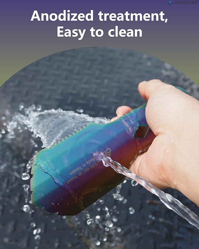 NACETURE Ultralight Backpacking Trowel Aluminum Shovel Small Potty Multitool with Longer Handle Design Essential for Hiking, Camping and Survival Bags(Black 1 Pack)