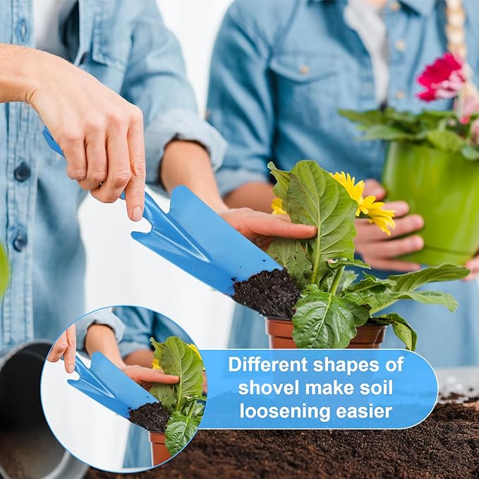 20 Pack Mini Colorful Metal Hand Shovel Digging Trowel Set Transplanting Garden Shovel for Flower Soil Planting Succulent Women Men Gift Indoor Outdoor, 4 Colors Gardening Tools 11 x 3 Inch