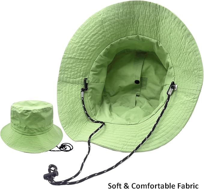 woogwin Waterproof Bucket Rain Hat with Chin Strap Quick Dry Packable Boonie Sun Hat Safari Hat UV Protection