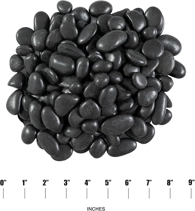 MSI Decorative Polished Black Pebbles, 0.4 Inch, 40 lb. Bag