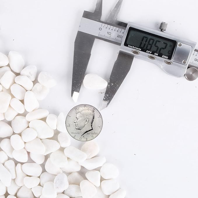 White Pebbles for Plants Garden 18 lb White Rocks Gravel Decorative Stones Landscaping Vase Fillers 1/2"