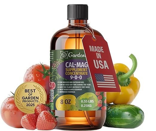 𝐁𝐄𝐒𝐓𝐒𝐄𝐋𝐋𝐄𝐑 Organic Cal-MAG Growing Fertilizer Concentrate: Calcium, Magnesium, Iron & Micronutrients Supplement for Plant Deficiencies (9-0-0 NPK) - [8 OZ]