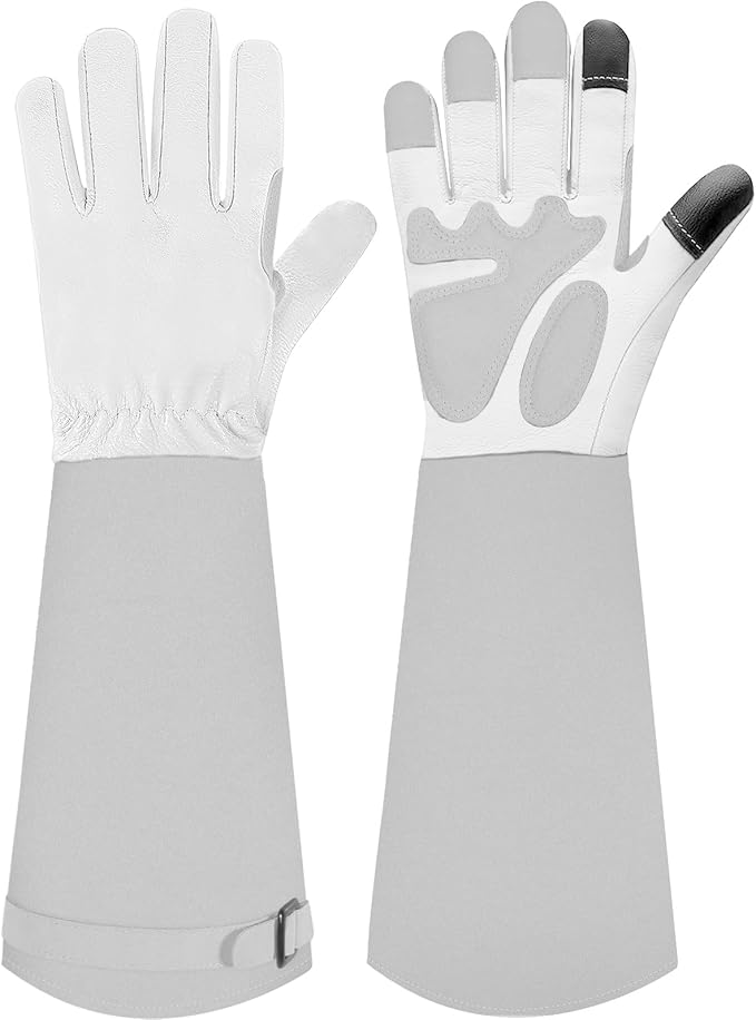 Long-Gardening-Gloves for Women/Men - Thorn Proof Rose Pruning Gloves Heavy Duty Gauntlet-S