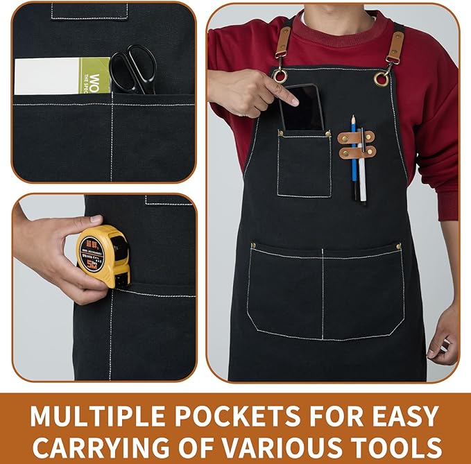 Woodworking Apron Heavy Wax Canvas Work Apron