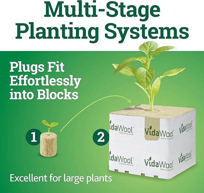 1.5" Seed Starter Plugs-Hydroponic Pods- Stone Wool-Rock Wool Cubes for Hydroponics-Plant Starter Grow Pods-Hydroponics Growing System-Garden Supplies for Plant Propagation-50 Count Bag